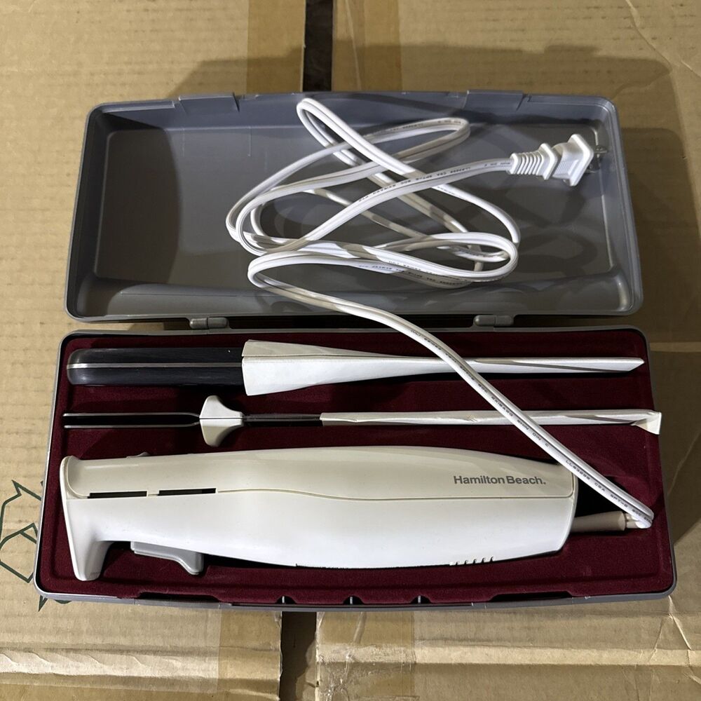 Hamilton Beach 74255 Electric Knife Set w/ Case & Blades Carving Knife Tested